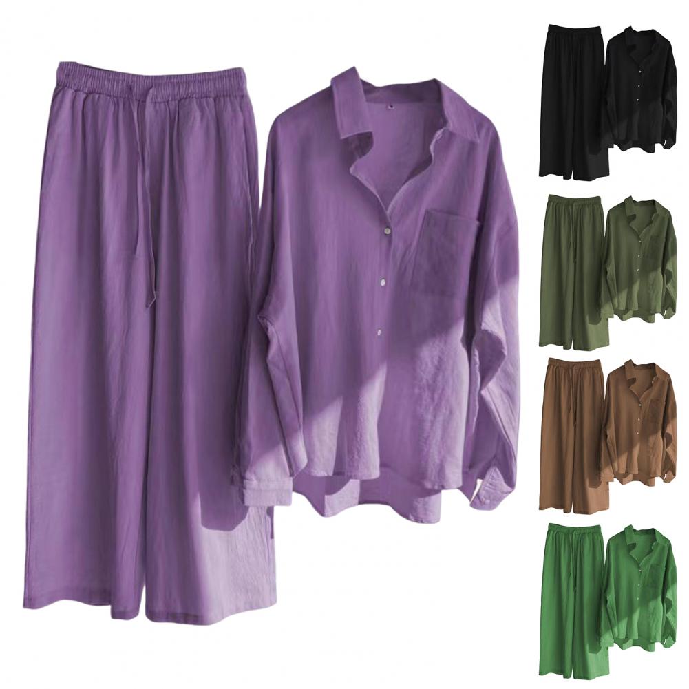 Ensemble chemise à manche et pantalon large du M au 5XL