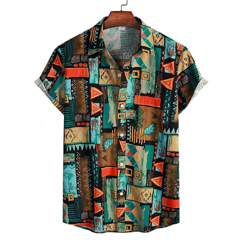 Chemise à manches courtes imprimé du M au 5XL