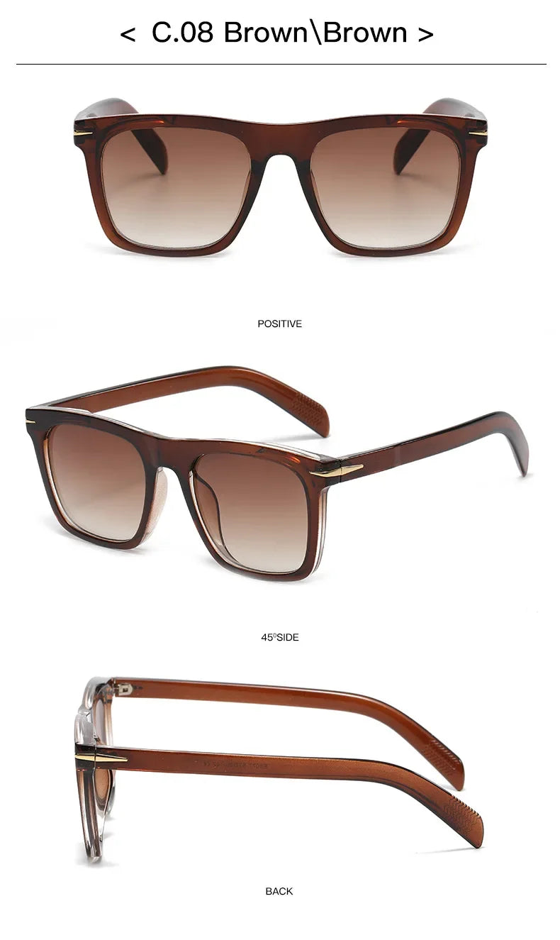Lunettes de soleil carrées Vintage pour hommes, Anti- lumière bleue MAEJORKEN