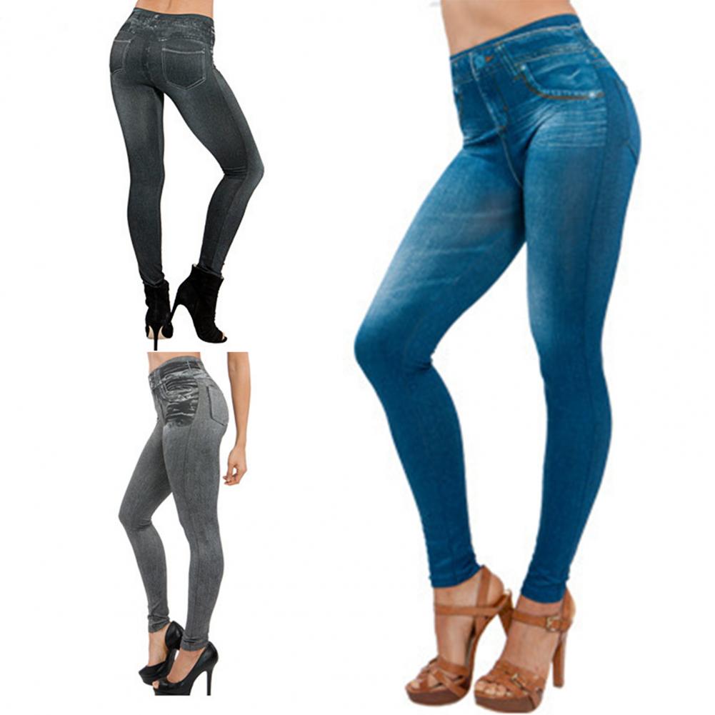 Jean en denim taille haute multi-poches