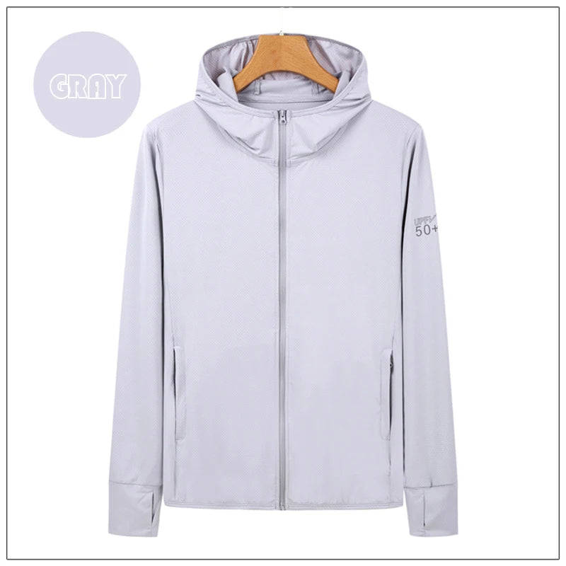 Veste de Protection solaire UPF50 + vêtements de sport, manteau en peau de soie glacée du S au 4XL