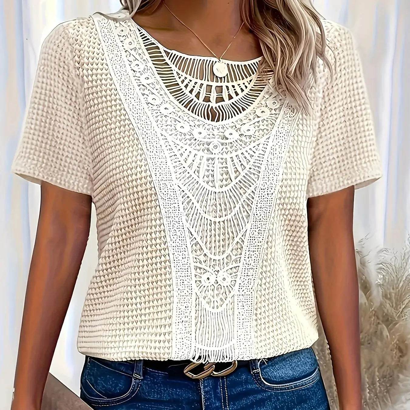 T-shirt ample à manches courtes haut imprimé tempérament, mode estivale du 1XL au 4XL MAEJORKEN