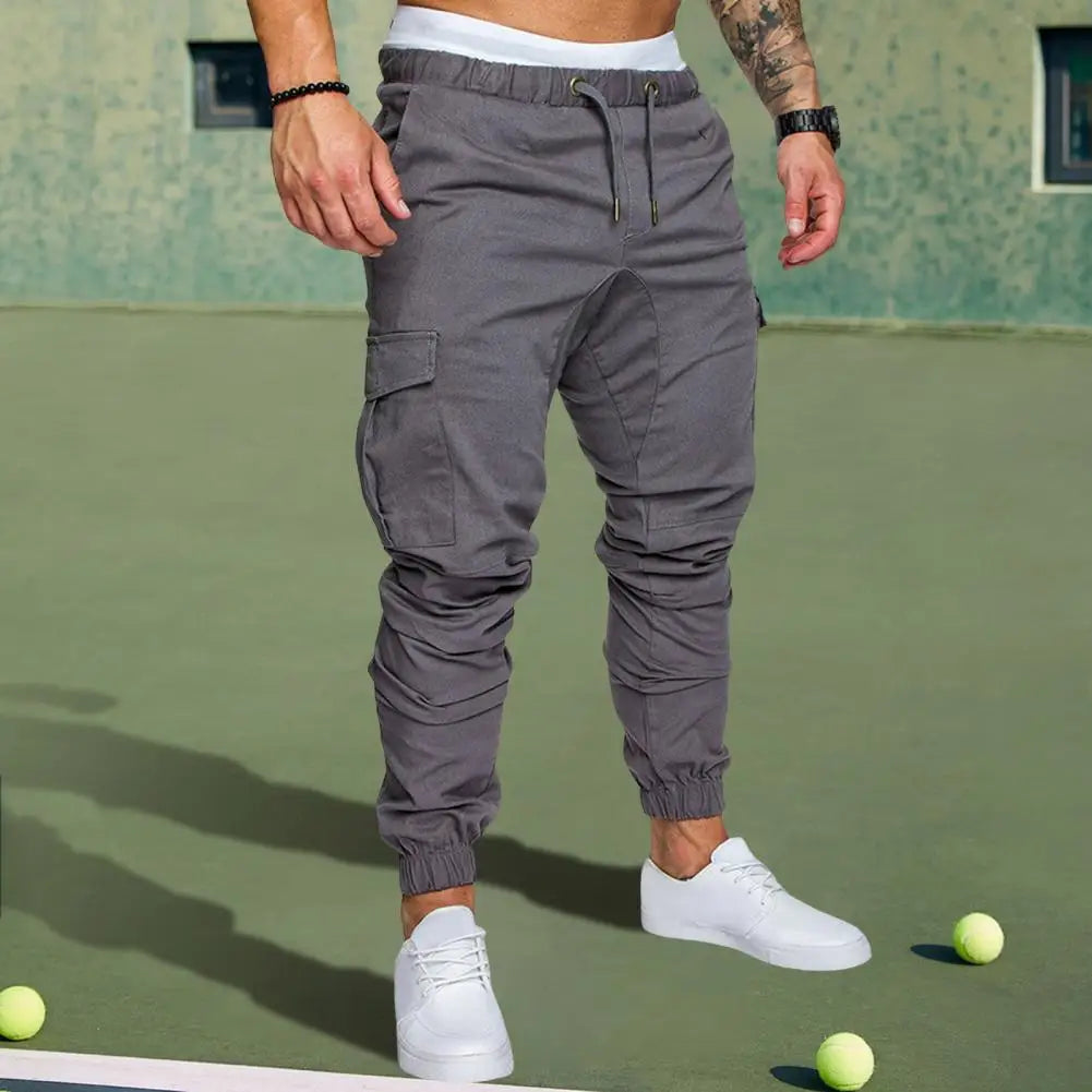 Pantalon Cargo en coton avec cordon de serrage à la taille, multi poches MAEJORKEN