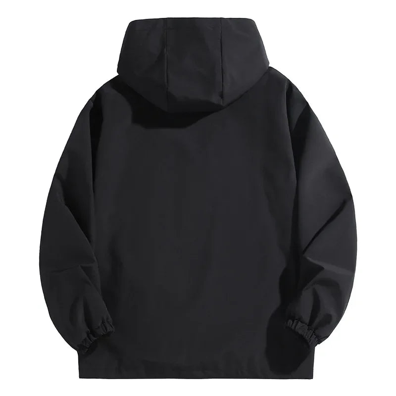 Blouson à capuche pour homme avec fermeture éclair, coupe-vent de pêche, coupe-vent imperméable, grande taille, 12XL