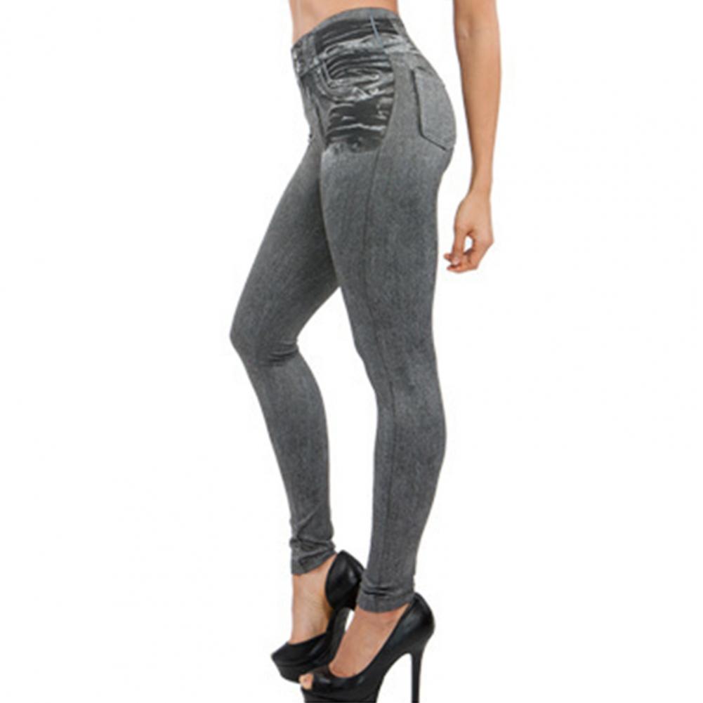 Jean en denim taille haute multi-poches