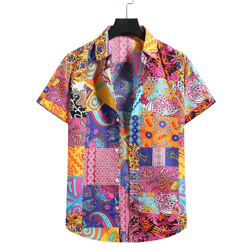 Chemise à manches courtes imprimé du S au 5XL