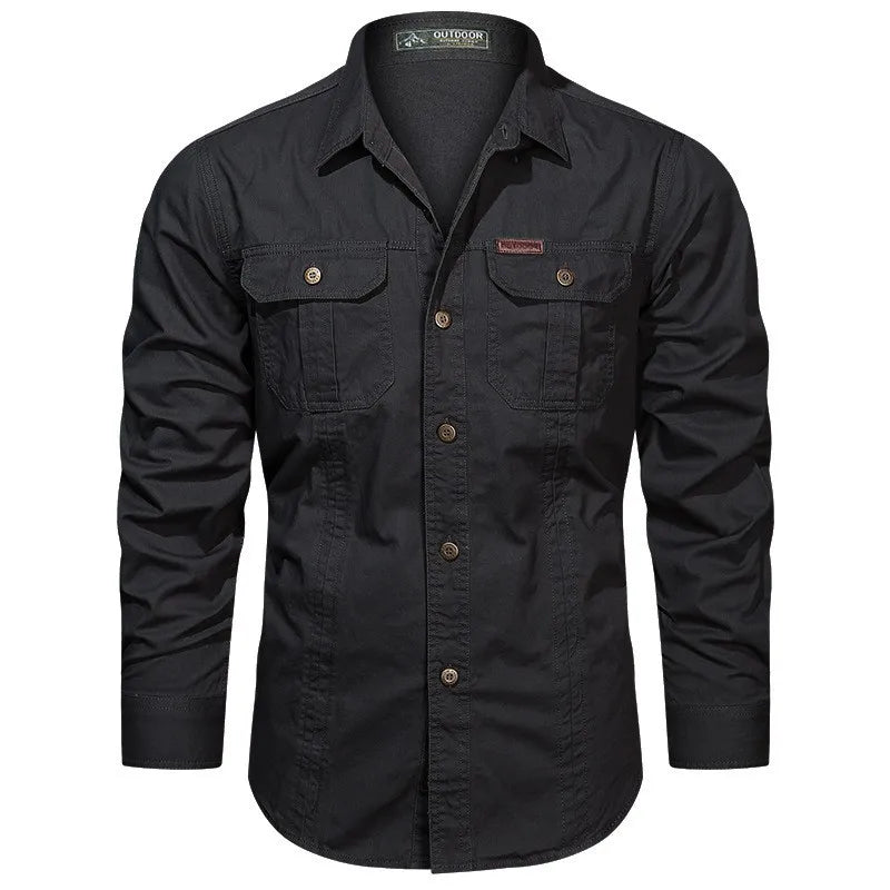 Chemise cargo à manches longues pour hommes du M au 5XL