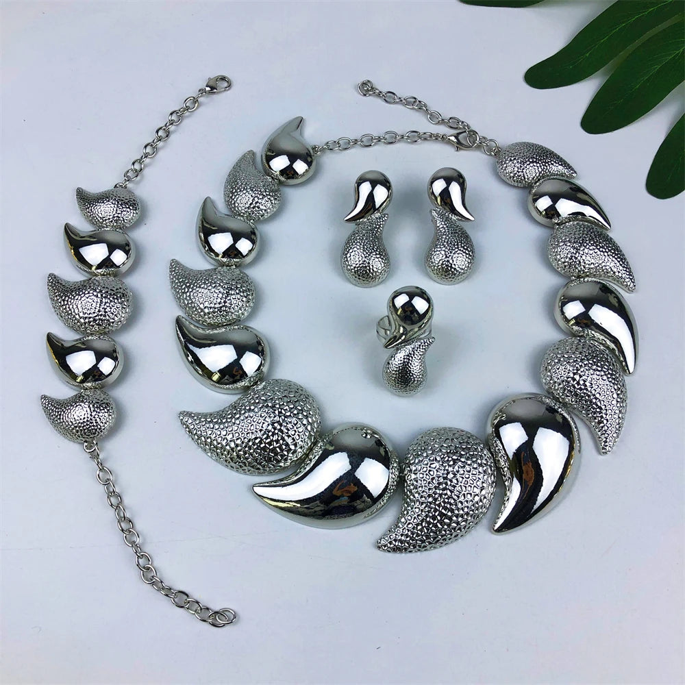 TITI ensemble de bijoux de luxe pour femmes de haute qualité plaqué or 18 carats bijoux de dubaï collier boucle d'oreille bague Bracelet tendance MAEJORKEN