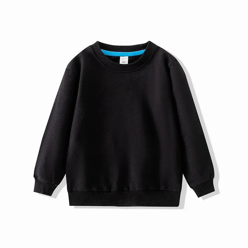 Pull à col rond en coton couleur unie pour garçons de 2 à 7 ans MAEJORKEN