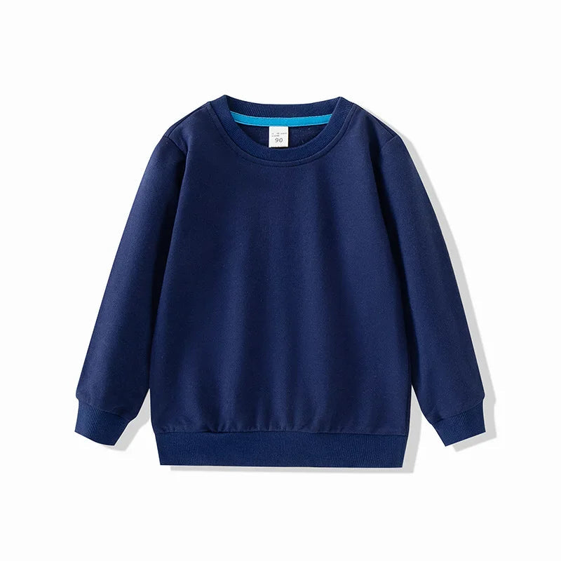 Pull à col rond en coton couleur unie pour garçons de 2 à 7 ans MAEJORKEN