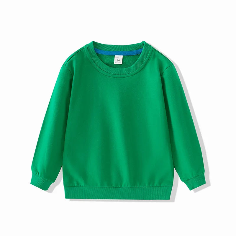 Pull à col rond en coton couleur unie pour garçons de 2 à 7 ans MAEJORKEN