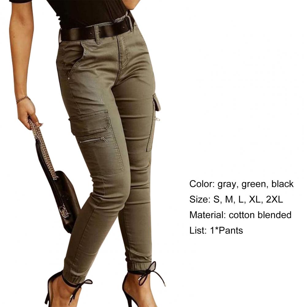 Pantalon Cargo, taille basse, couleur unie, noué à la cheville, Slim MAEJORKEN