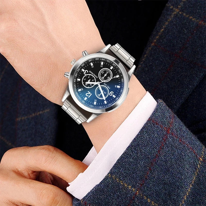 1/2 pièces montres d'affaires pour hommes montre à Quartz avec Bracelet en acier ( coffret non inclus ) MAEJORKEN
