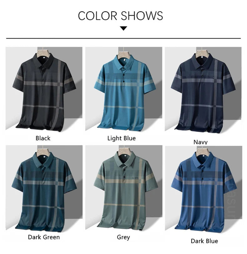 Polo homme rayé Design col rabattu M-4XL MAEJORKEN