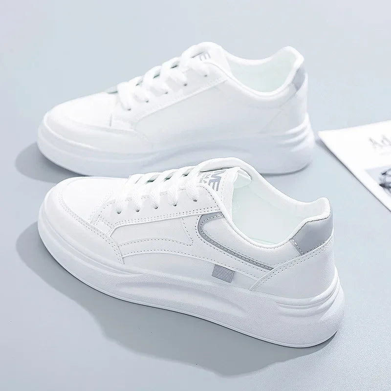 Baskets en cuir PU à lacets, respirantes, décontractées, pour Jogging du 35 au 43