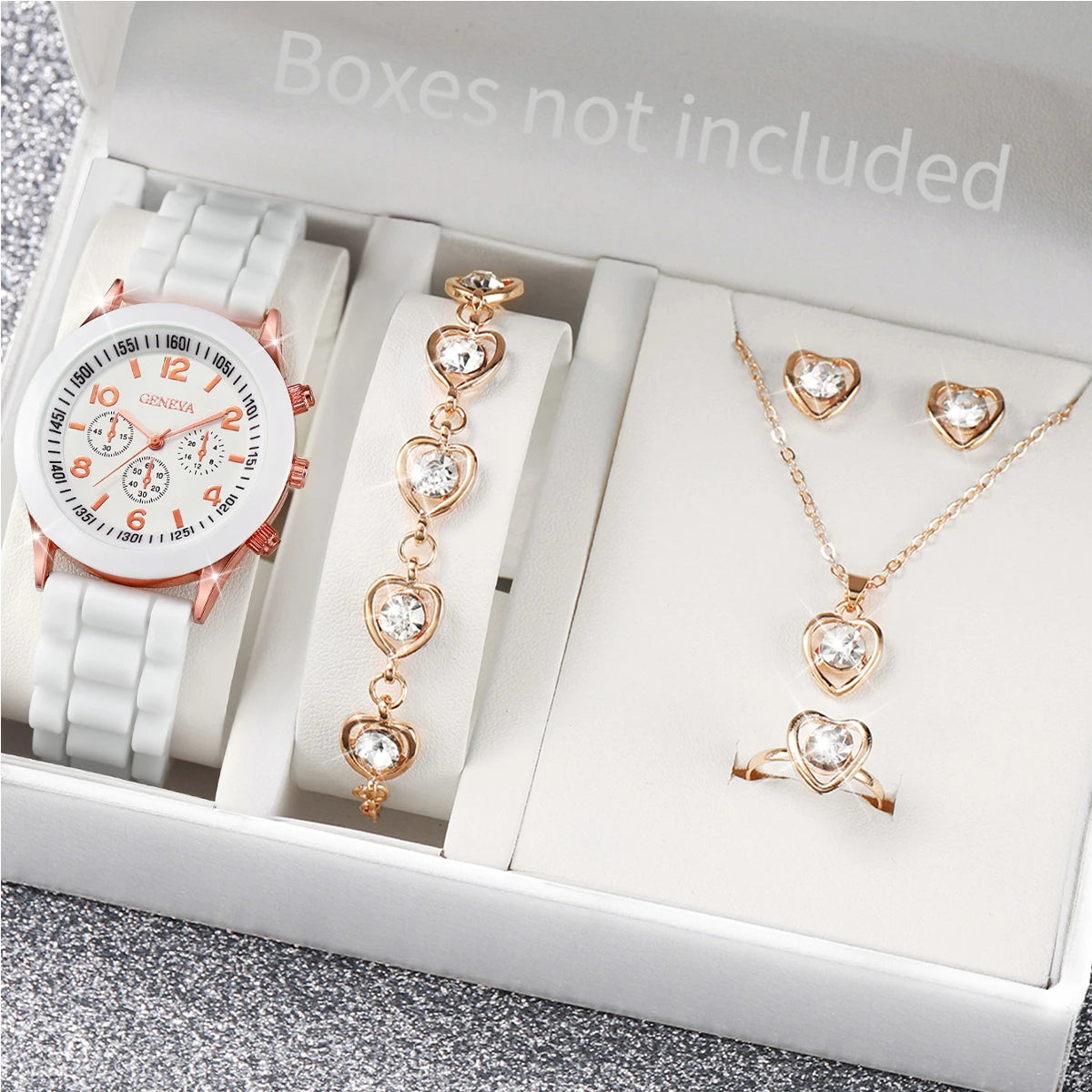 Ensemble de montres à quartz avec bracelet en silicone pour femme, horloge à la mode, cadeau pour fille, sans boîte, 5 pièces, 6 pièces MAEJORKEN