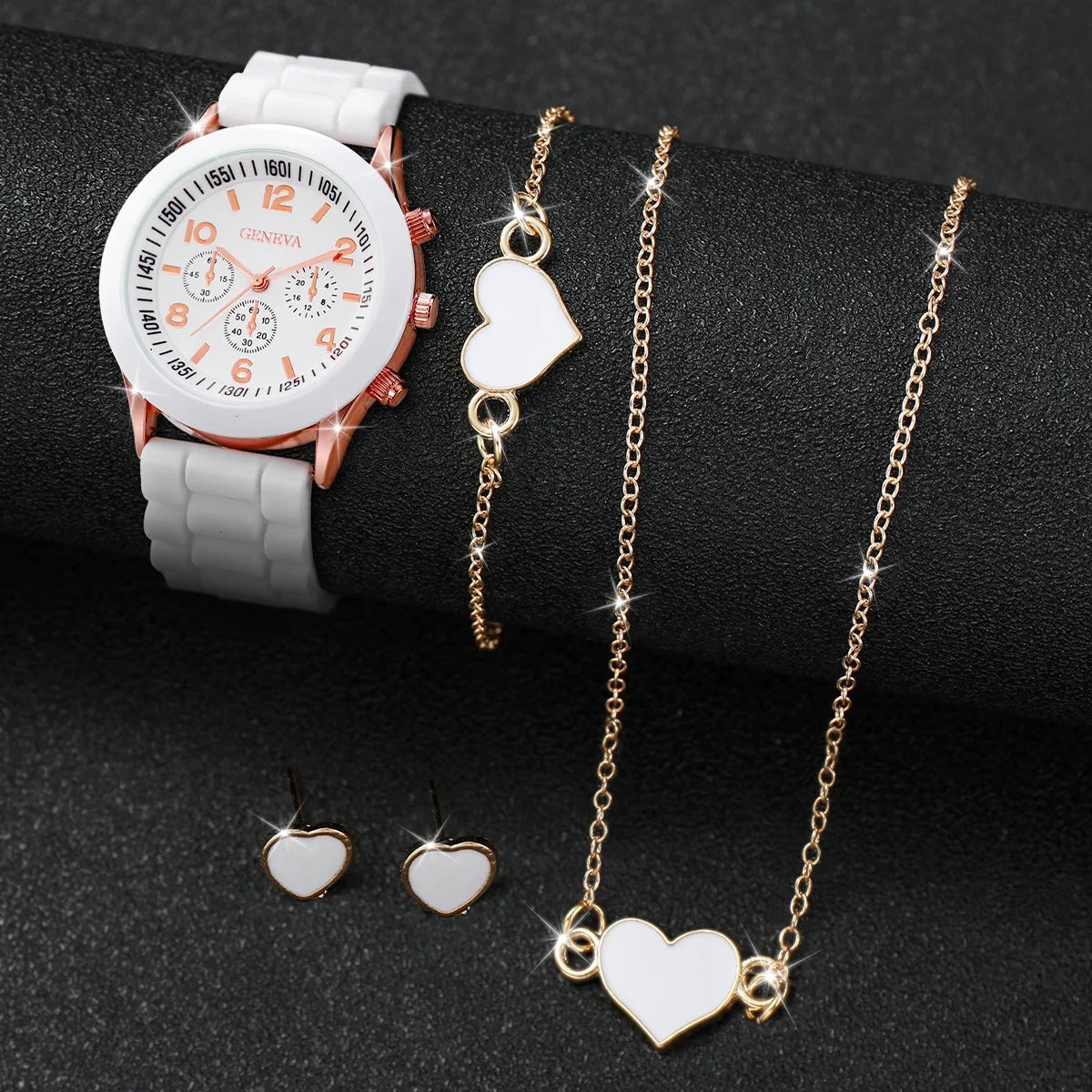 Ensemble de montres à quartz avec bracelet en silicone pour femme, horloge à la mode, cadeau pour fille, sans boîte, 5 pièces, 6 pièces MAEJORKEN