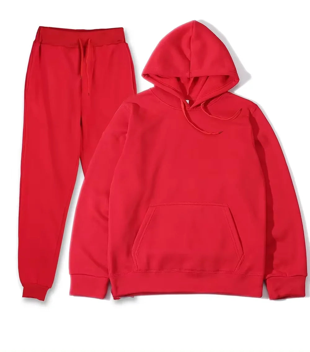 Ensemble survêtement couleur unie sweat à capuche + pantalon du S au 3XL