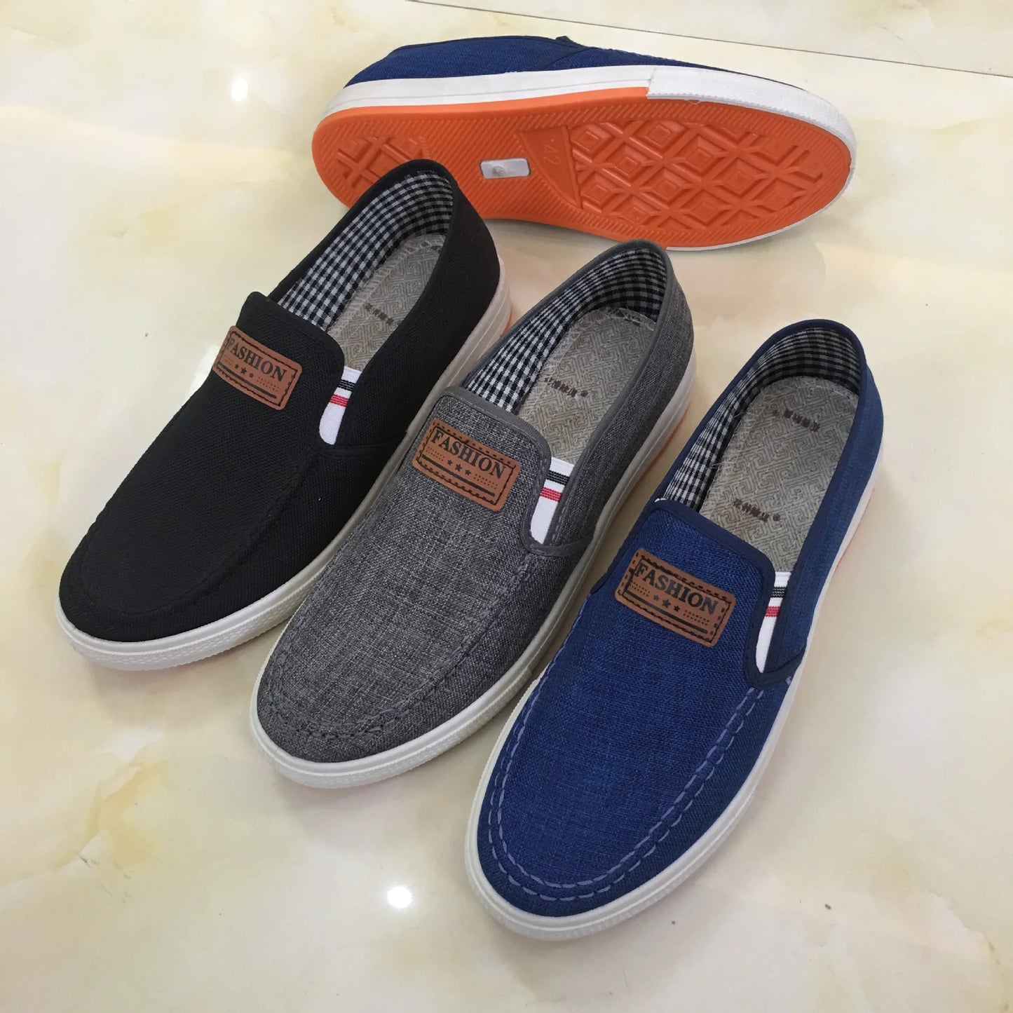 Chaussures décontractées sans lacet toile mocassins du 39 au 44