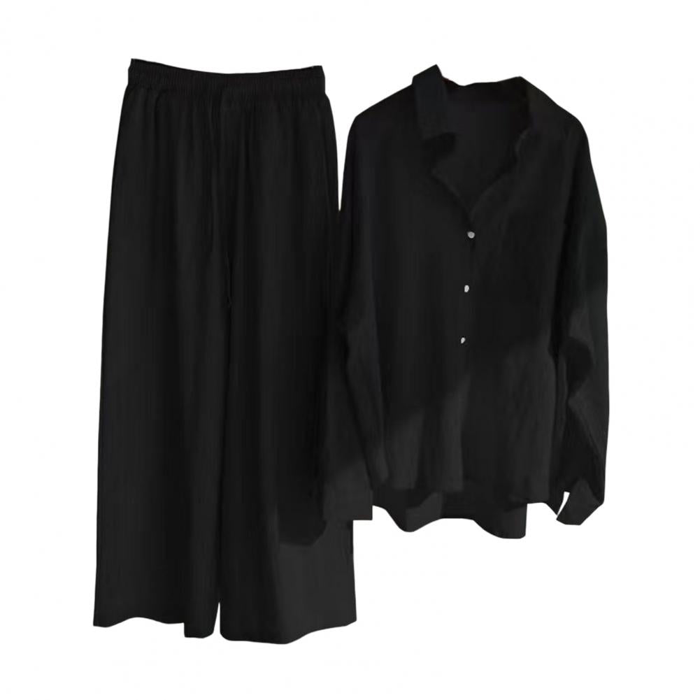 Ensemble chemise à manche et pantalon large du M au 5XL