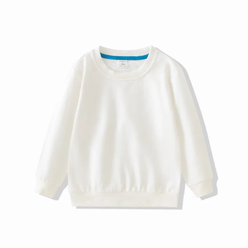 Pull à col rond en coton couleur unie pour garçons de 2 à 7 ans MAEJORKEN