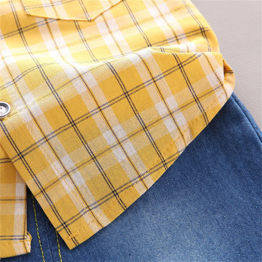 Ensemble d'été pour bébés garçons, chemise et short décontractés à carreaux du 9 au 24 mois MAEJORKEN