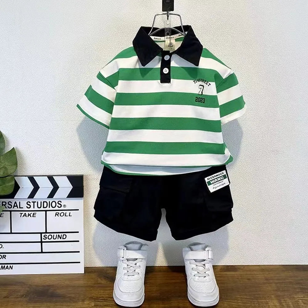 Ensemble polo manches courtes et short garçon du 2 ans au 9 ans