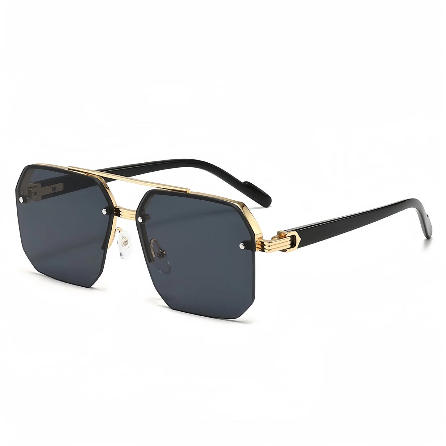 Lunettes de soleil sans monture pour hommes, de haute qualité, UV400, carrées, Double pont MAEJORKEN