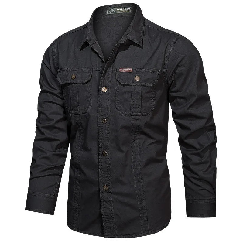 Chemise cargo à manches longues pour hommes du M au 5XL