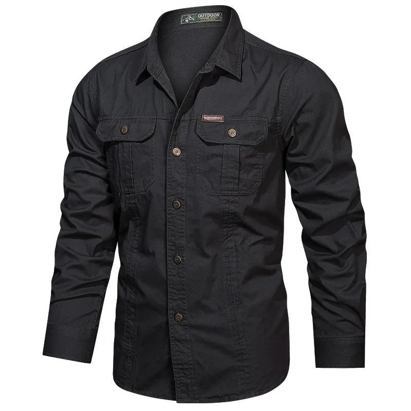 Chemise cargo à manches longues pour hommes du M au 5XL MAEJORKEN