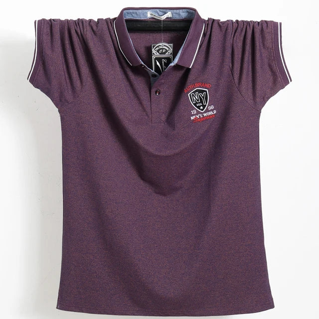 Polo unie en coton M-6XL