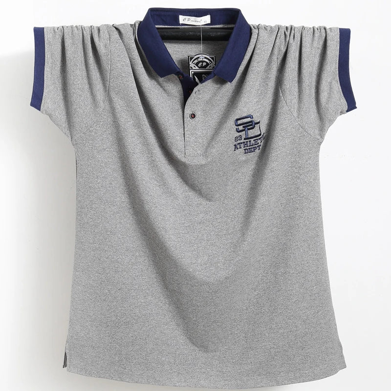 Polo unie en coton M-6XL