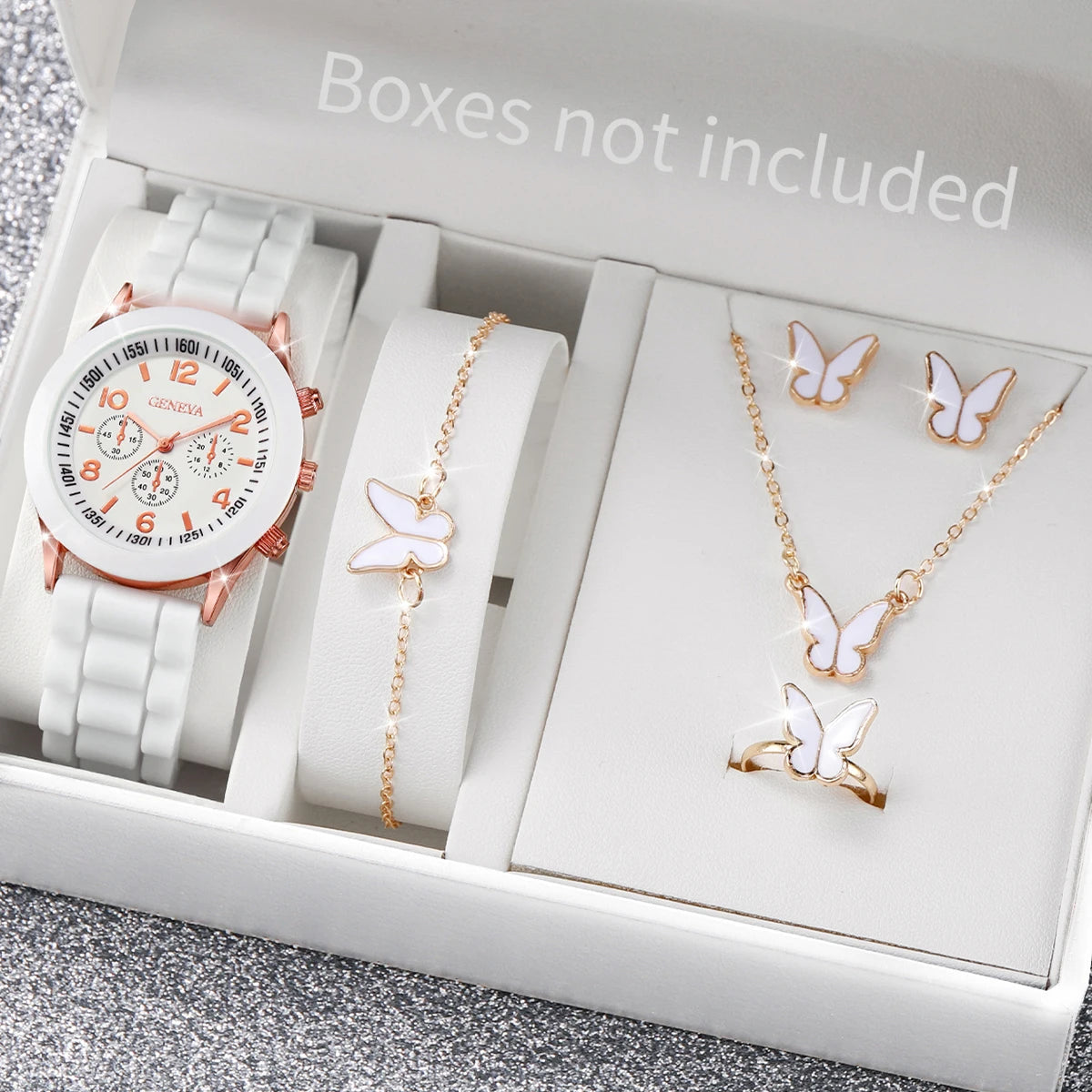 Ensemble de montres à quartz avec bracelet en silicone pour femme, horloge à la mode, cadeau pour fille, sans boîte, 5 pièces, 6 pièces MAEJORKEN