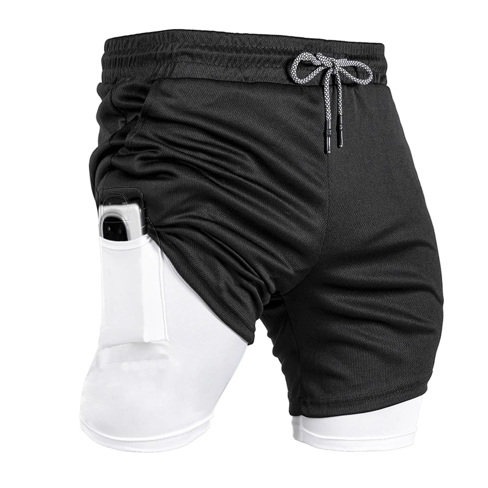 Short de sport 2 en 1 avec poche intégrée séchage rapide MAEJORKEN
