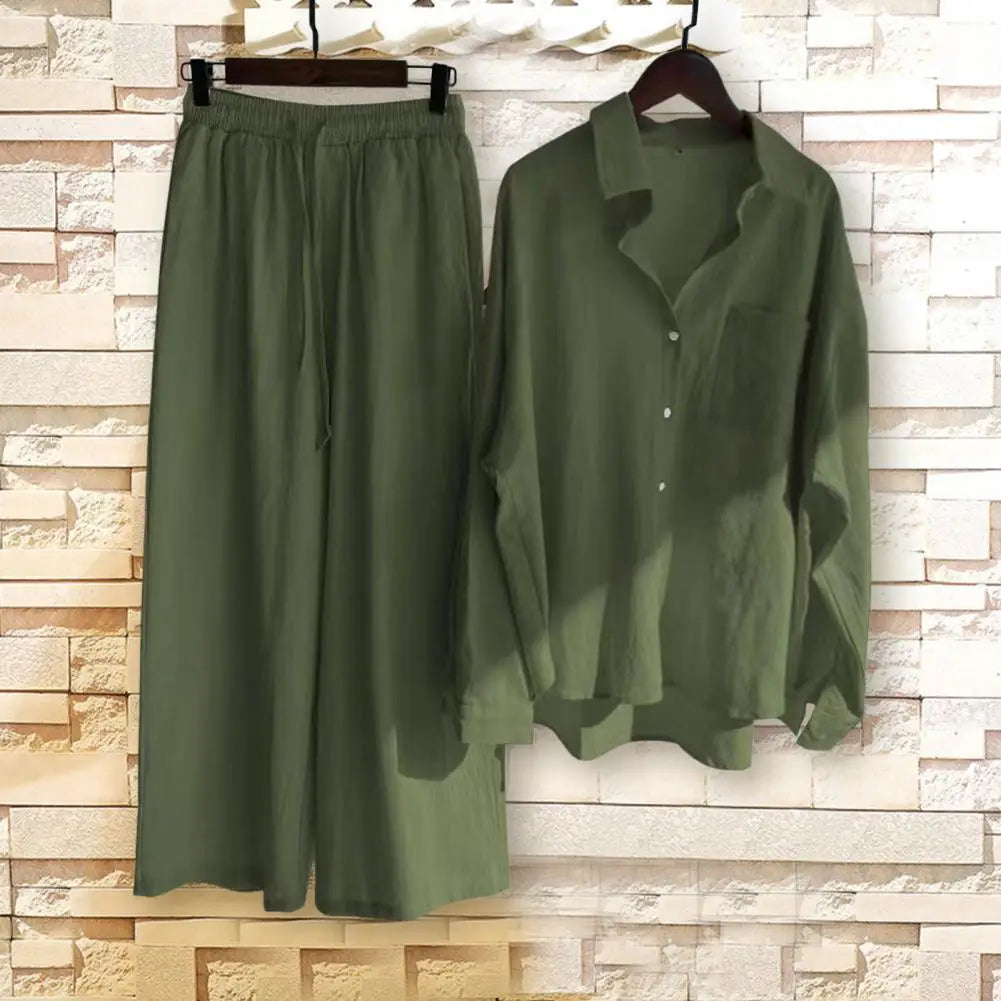 Ensemble chemise à manche et pantalon large du M au 5XL