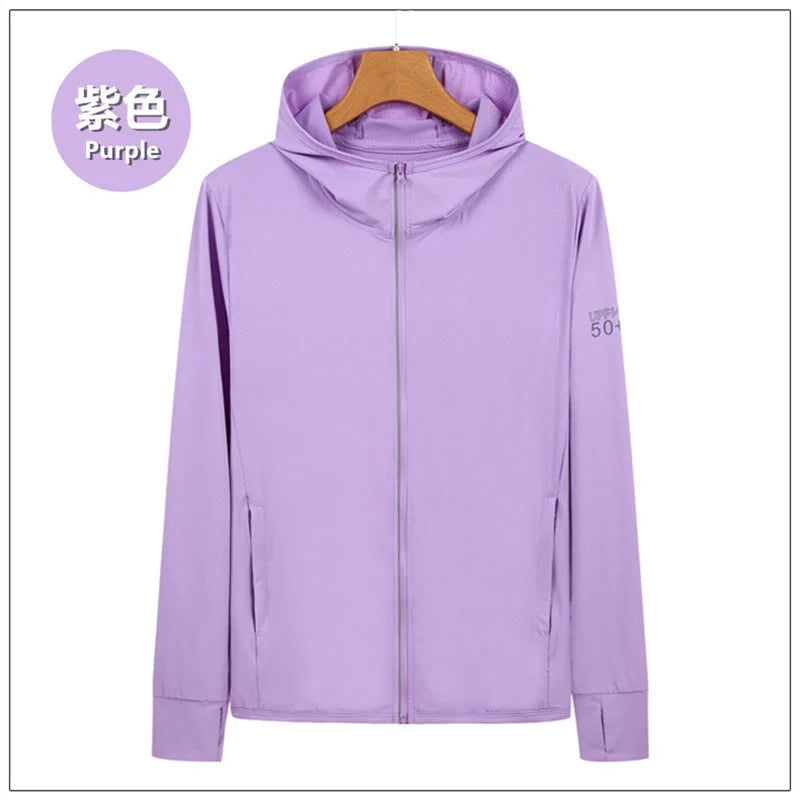 Veste de Protection solaire UPF50 + vêtements de sport, manteau en peau de soie glacée du S au 4XL