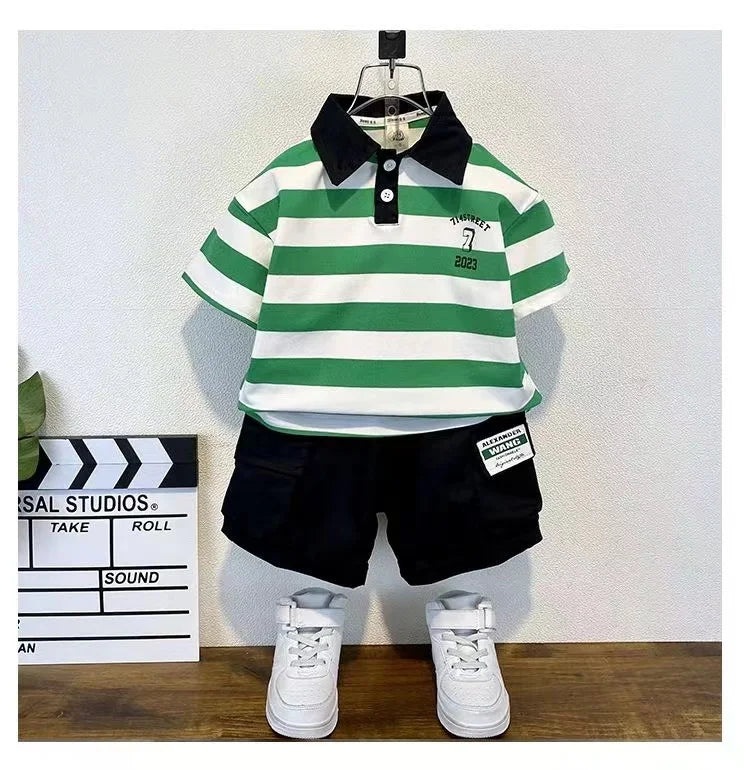 Ensemble polo manches courtes et short garçon du 2 ans au 9 ans