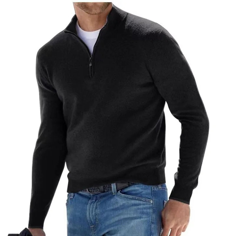 Sweat-shirt chaud couleur unie en V MAEJORKEN