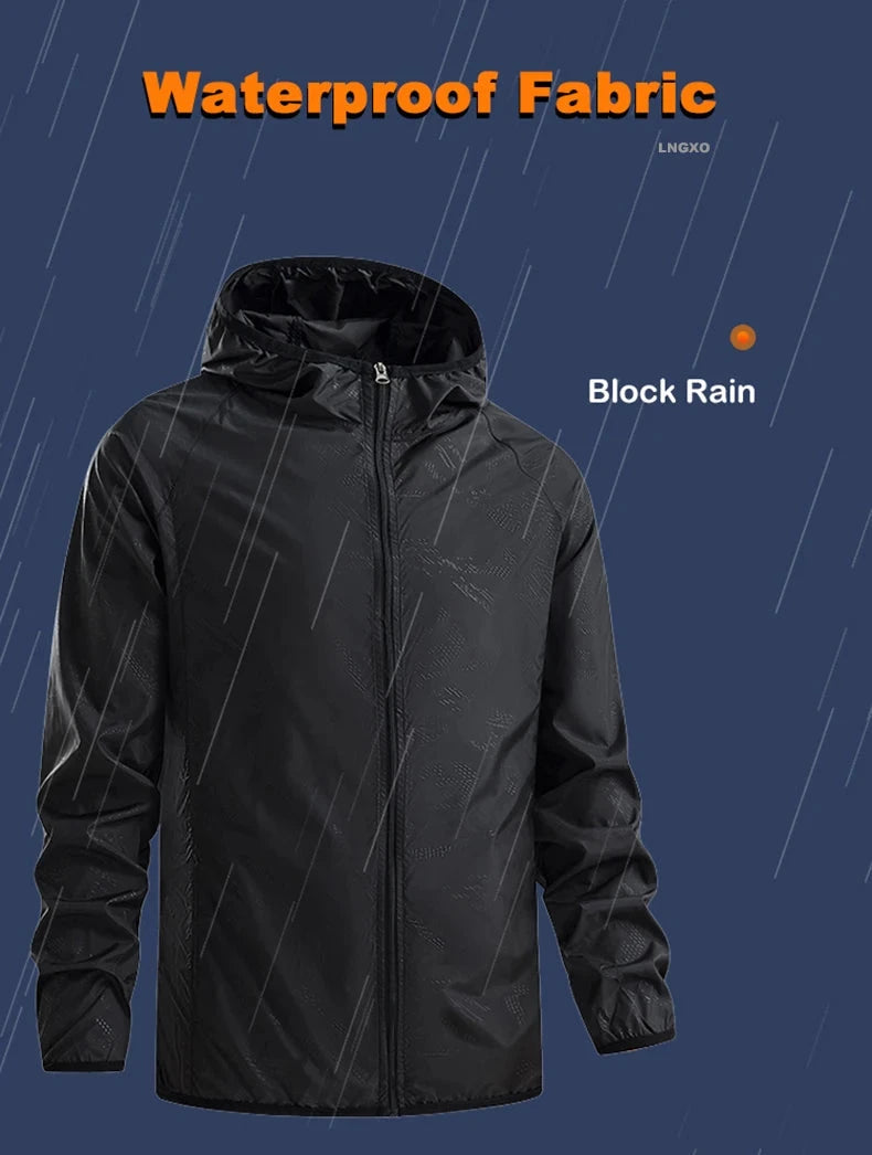 LNGXO hommes femmes vestes de randonnée imperméables Protection solaire coupe-vent Camping escalade manteau de pluie en plein air unisexe vêtements portables MAEJORKEN