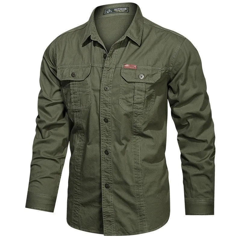 Chemise cargo à manches longues pour hommes du M au 5XL