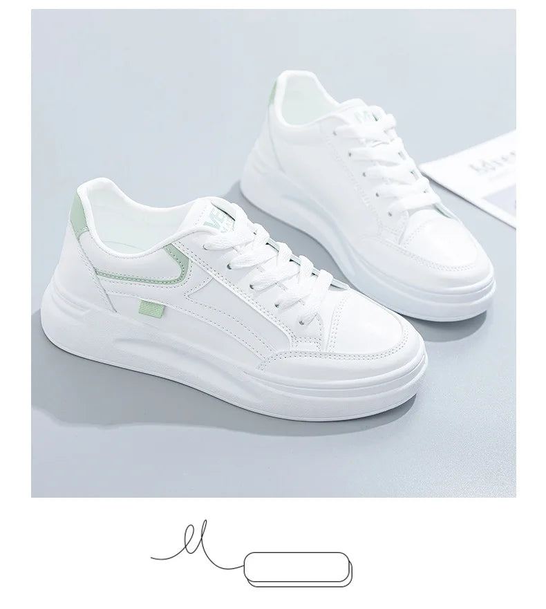 Baskets en cuir PU à lacets, respirantes, décontractées, pour Jogging du 35 au 43 MAEJORKEN
