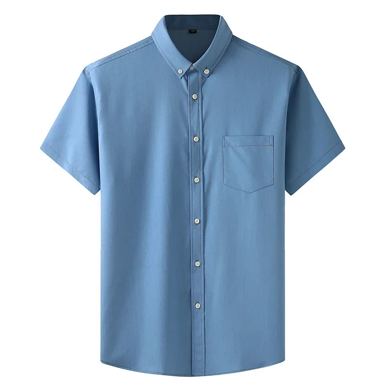 Chemise à manches courtes d'été, couleur unie, grande taille du M au 8XL MAEJORKEN