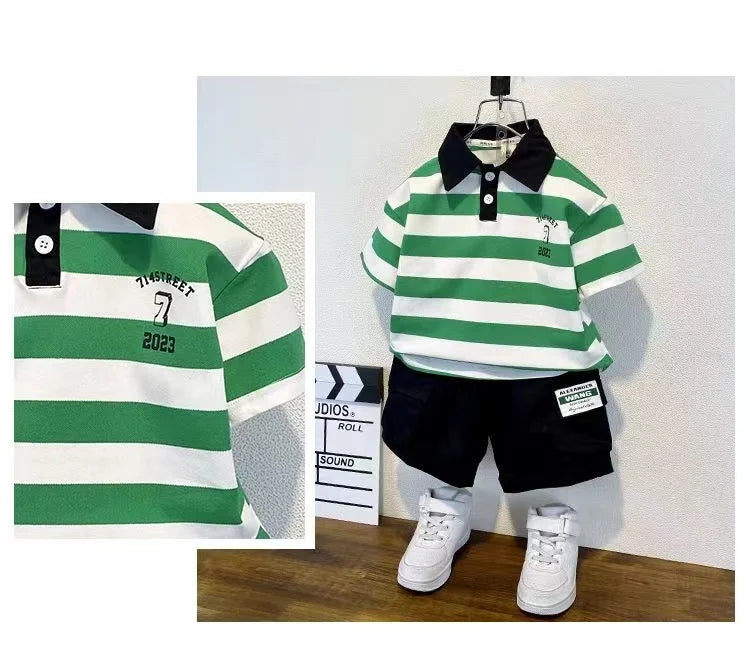 Ensemble polo manches courtes et short garçon du 2 ans au 9 ans
