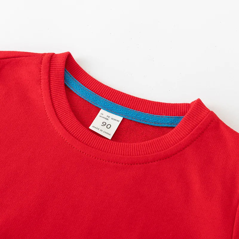 Pull à col rond en coton couleur unie pour garçons de 2 à 7 ans MAEJORKEN