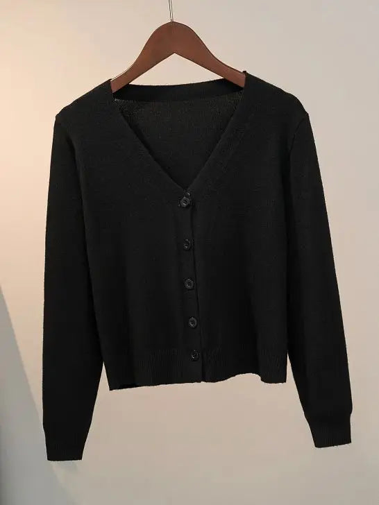 Pull tricoté Cardigan bouton veste col en v à manches longues MAEJORKEN