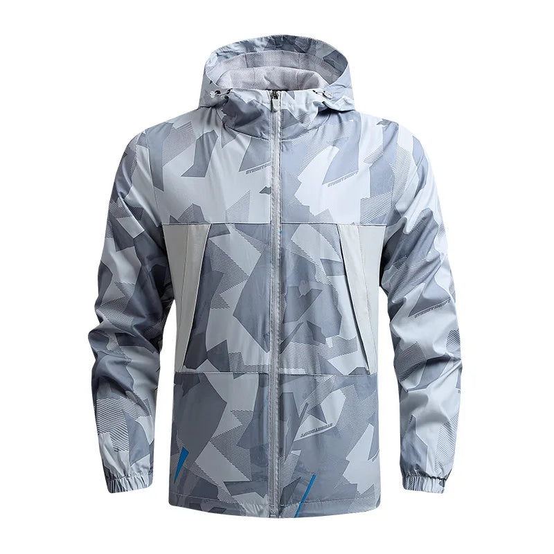 Veste imperméable à capuche décontractée sport, randonnée, coupe-vent du S au 5XL