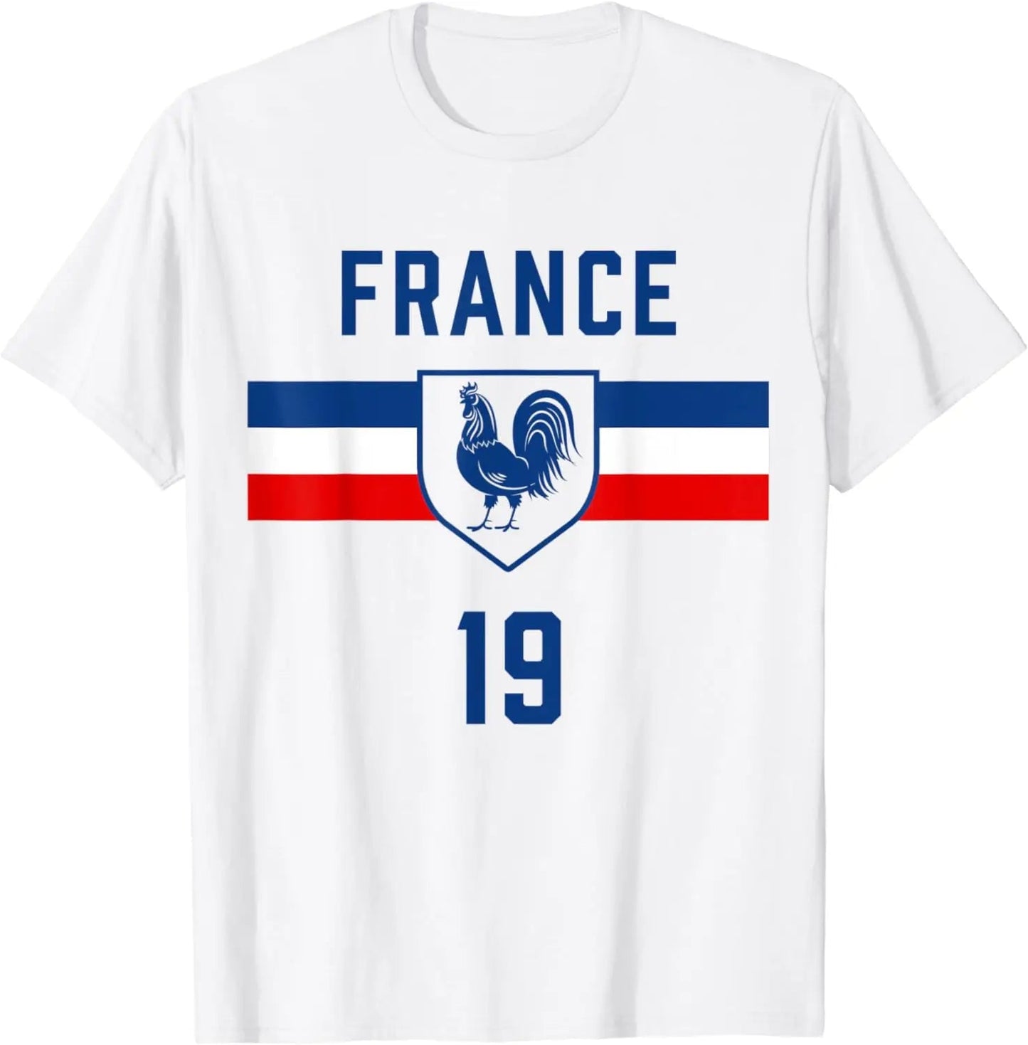 T-Shirt en Coton de l'Équipe de Football de France du S au 6XL MAEJORKEN