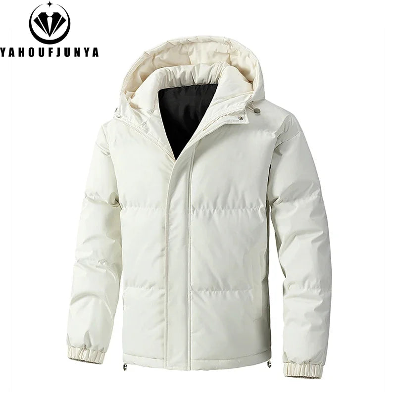 Parka à capuche coupe-vent pour hommes avec fermeture éclair grandes tailles MAEJORKEN