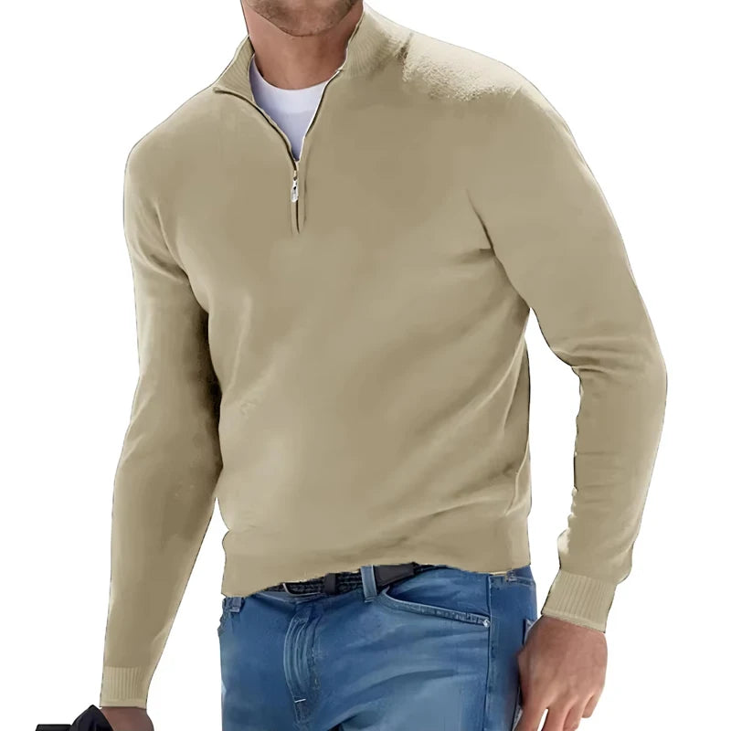 Sweat-shirt chaud couleur unie en V MAEJORKEN
