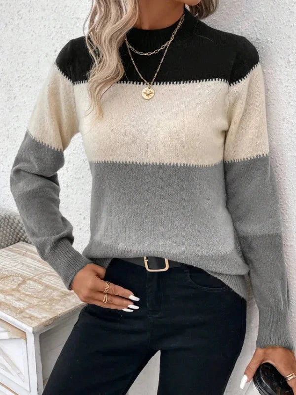 Pull tricoté à rayures amples et décontracté pour femme, pull à la mode, nouvelle collection hiver 2024 MAEJORKEN